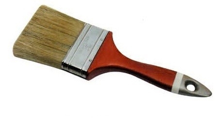Pincel de pintura branco cozido duplo com alça de plástico para artistas