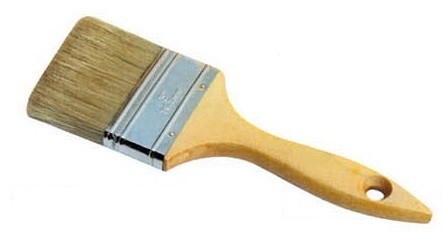 Pincel de pintura doméstica de cerdas brancas de 4" com cabo de madeira laqueada