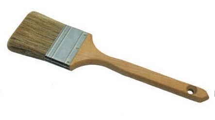 Pincel de cerdas brancas e cabelo de boi