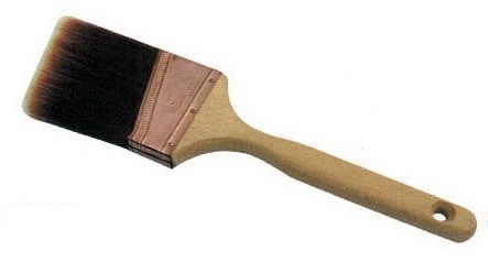 Pincel de tinta de cerdas pretas com chip PBT cônico com cabo de madeira natural