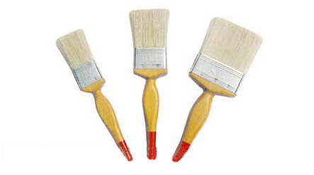 Pincel de pintura de cerdas brancas de poliéster Pincel plano de verniz