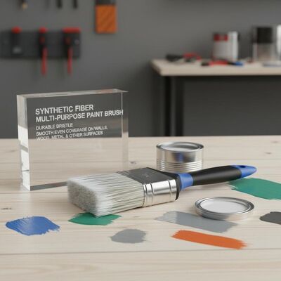 Pincel de pintura de fibra sintética multiuso Bristle durável projetado para cobertura suave e uniforme em paredes Madeira Metal e outras superfícies